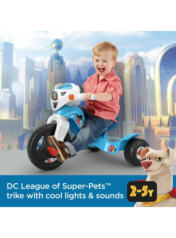Power Wheels DC League of Super-PetsLights & Sounds Trikeride-on tricycle for toddlers and preschool kids ages 2-5 years