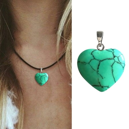 

Pgeraug Heart shaped pendant Heart Pendant Stone Peach Heart Pendant Women s Necklace Natural Rough Stone Love Pendant Hangs I