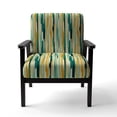 thumbnail image 4 of Designart "Tranquility Green Colors Stripes" Upholstered Modern & Contemporary Accent Chair and Striped Arm Chair - Multiple Color & Pattern, 4 of 7