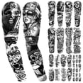 thumbnail image 1 of Tatuajes temporales Yazhiji 46 a prueba de agua con brazo completo para adulto, 1 of 6