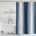 thumbnail image 4 of Ombre Dark Blue Waterproof Fabric Shower Curtain,Gradient White Abstract Minimalist Stripe Waterproof Fabric Shower Curtain for Bathroom Bathtubs Shower Curtains with 12 Hooks Extra Long 72x84, 4 of 8
