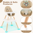 thumbnail image 4 of Adjustable Baby High Chair, Convertible Baby Dining Chair w/Cushioned Seat, 5-Point Seat Belt, 4-Stage Adjustable Detachable Tray, Suitable for 6-36 Months Baby, Khaki, 4 of 9