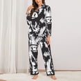 thumbnail image 2 of Sigee Floral Cow Silhouette for Women’s Pajama Sets Long-Sleeved Pjs Sets for Women 2 piece Sleepwear-Small, 2 of 7