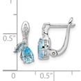 thumbnail image 3 of Finest Gold Sterling Silver Rhodium-Plated Swiss BT Topaz Hinged Earrings, White, 3 of 3
