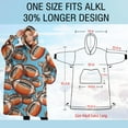 thumbnail image 4 of Oversized Wearable Blanket Hoodie,Football Sticker Pattern Sherpa Blanket Hoodie with Super Pockets,Super Warm Fuzzy Pullover for Women & Men, 4 of 6