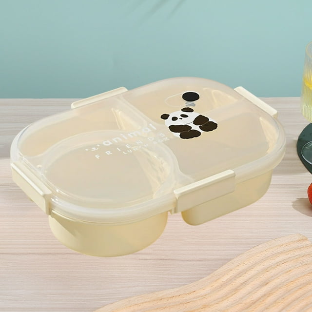 Fesfesfes Lunch Box with 4 Compartment, with Leak Proof Thermo Food Jar, Insulated Lunch Bag for Boys Girl Kids Teens School Travel Picnic White