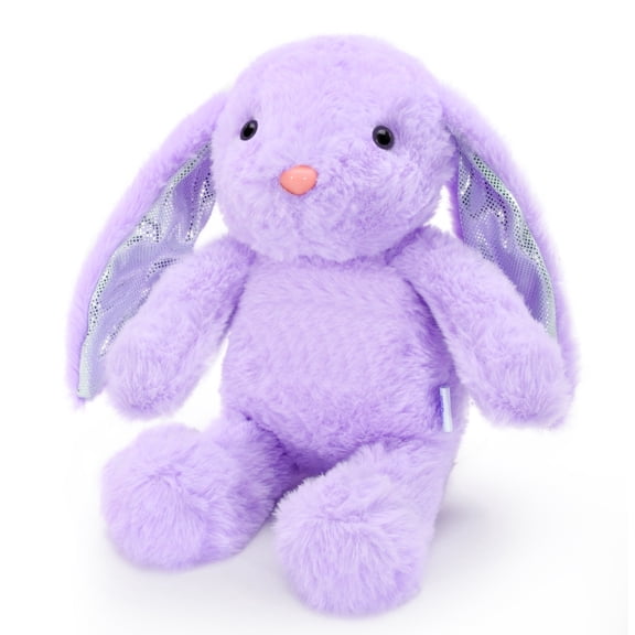 Easter Bunny Stuffed Animal, Purple Bunny Plush with Glitter Spot Long Ears, Huggable and Soft Rabbit Toy, Xmas Birthday Gift for Boys, Girls