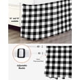thumbnail image 3 of Black White Plaid Wrap Around Bed Skirts for California King Bed 18" Drop,Bed Skirt with Adjustable Elastic Belt Dust Ruffle Bed Valance Gradient Geometric Buffalo Checkered Bed Frame Cover, 3 of 7