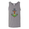 thumbnail image 2 of Trippy Mandala Nautical Colorful Mosaic Anchor | Mens Fashion Graphic Tank Top, Heather Grey, X-Large, 2 of 4
