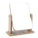 thumbnail image 5 of Base de madera de la superficie de cristal rectangular del espejo del maquillaje del diseño sin marco de la moda 22x17 cm Yuyangstore Espejo de maquillaje de viaje, 5 of 8