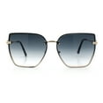 thumbnail image 4 of Womens 1990s Rimless Butterfly Metal Rim Designer Fashion Sunglasses Gold - Smoke, 4 of 8