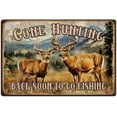 thumbnail image 2 of Iron 1pc Vintage Metal Tin Sign 8x12 inch Retro Deer Sign Rust Look Gone Hunting Back Soon to Go Fishing Funny Poster for Home Office Kitchen Bar Cafe Garden Wall Decor, 2 of 8