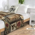 thumbnail image 5 of Retro Moose Deer Flannel Blankets, Vintage Cottage Country Style Rustic Cabin Mountain Farmhouse Throw Bed Blanket for Sofa Chair Bed 60"x80", 5 of 6