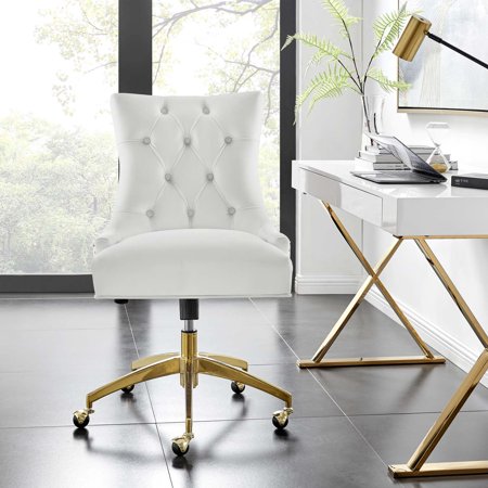 UPC: 0889654969754 | Modway Regent Tufted Performance Velvet Office Chair in Gold White