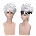 thumbnail image 1 of anime peluca plata blanco okantian pelo corto anti warp cospl, 1 of 5