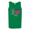 thumbnail image 2 of Wild Bobby, Never Give Up Fight Cancer, Breast Cancer Awareness, Men Graphic Tank Top, Kelly, XX-Large, 2 of 4