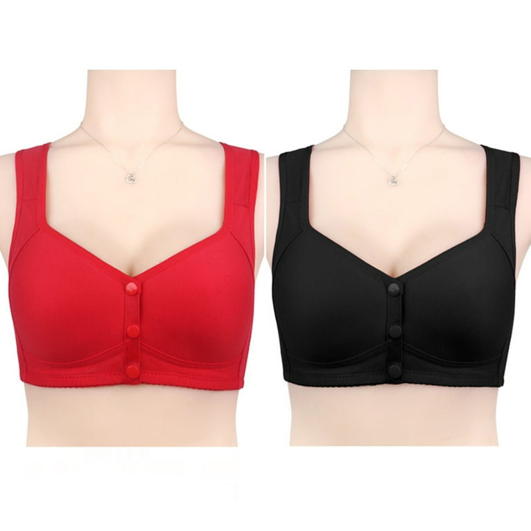 PMUYBHF Female Sports Bras for Women Large Bust 2Pc Women's Front Side  Buckle Lace Edge Without Steel Ring Movement Seamless Gathering Adjustment  Yoga