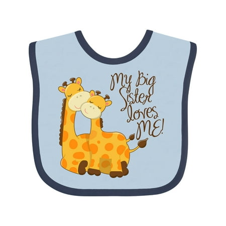 

Inktastic My Big Sister Loves Me! Gift Baby Boy or Baby Girl Bib