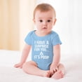 thumbnail image 2 of I Have A Surprise for You It's Poop - Baby Clothes - Funny Newborn Bodysuit Outfits for Boys And Girls Sky Blue-style 12months, 2 of 7