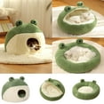 thumbnail image 2 of Soft Bed Deep Sleeping Bed Dog Winter House Frog Shape Enclosed Pet Tent for Kitten Puppy Sleeping Supplies, 2 of 8