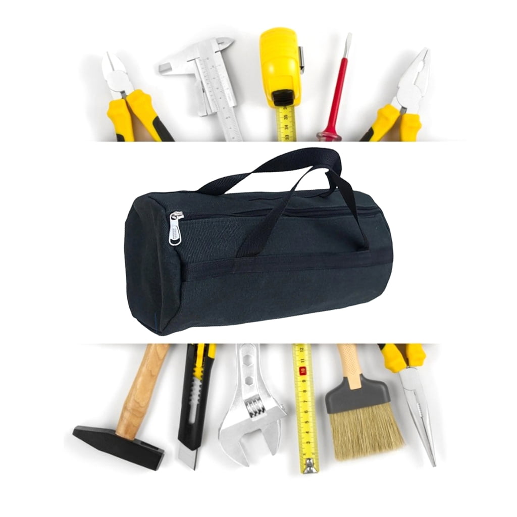 Yokua Canvas Tool Bag Handbag Storage Large Capacity Wide Mouth Zippered Tool Bag