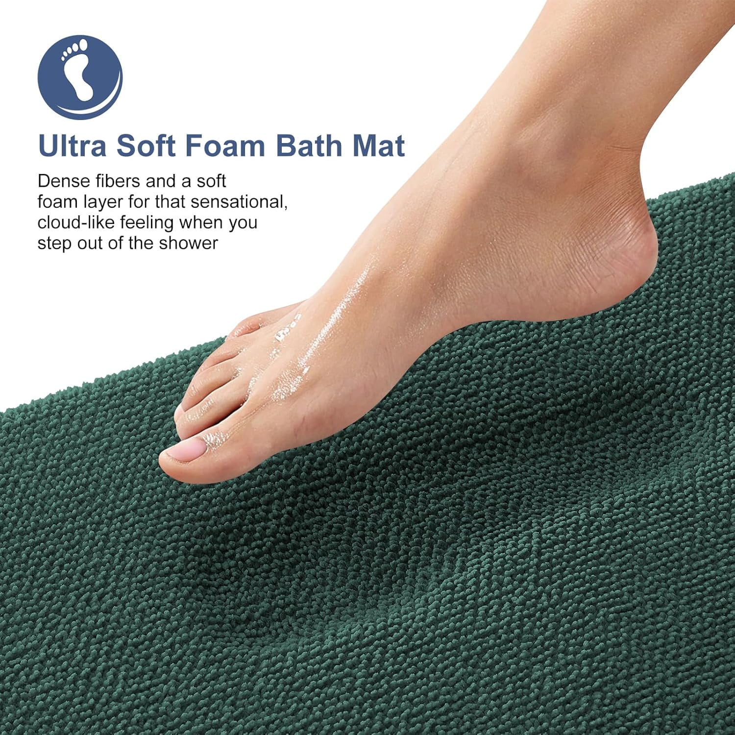 Thick Memory Foam Bath Mat Rug 24x16, Extra Soft Absorbent Bathroom Rug, Quick Dry Bath Mats, Non-Slip, Machine Washable Carpet for Bathroom, Tub and Shower, Home Decor Accessories, Beige