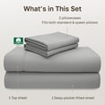 thumbnail image 5 of California Design Den Queen Sheets Set - 600 Thread Count 100% Cotton Sateen, Adult 4 Pc Bed Sheets Set- Light Grey, 5 of 11