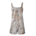 thumbnail image 4 of Women Summer Romper Casual Elegant Floral Print Tank Top Short Jumpsuit with Pocket Zip Back Tie Knot Front Loose Outfits, Multicolor, M, 4 of 5