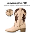 thumbnail image 2 of BURUDANI Girls' Western Cowgirl Cowboy Boots Glitter Rainbow Embroidered Mid-Calf Boots, 2 of 7