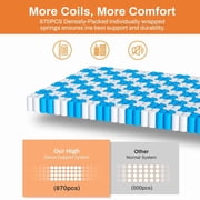Queen Mattress, 14 Inch Memory Foam Mattress Queen Size, Innerspring Hybrid Queen Bed Mattress in a Box Medium Firm with Motion Isolation & Strong Support & Pressure Relief, CertiPUR-US