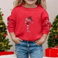 thumbnail image 2 of Chandail à Capuchon et Chandails en Molleton pour Filles - Automne Hiver Imprimé de Noël Col Rond Manches Longues Chandail en Molleton Décontracté pour Filles, 2 of 4