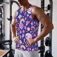 thumbnail image 5 of Daiia Skull mushroom rainbow Printed Men's Quick Dry Fit Muscle Tank Top Slim-Fit Tank Workout Tank Top Lightweight Sports Tank Top-Large, 5 of 7