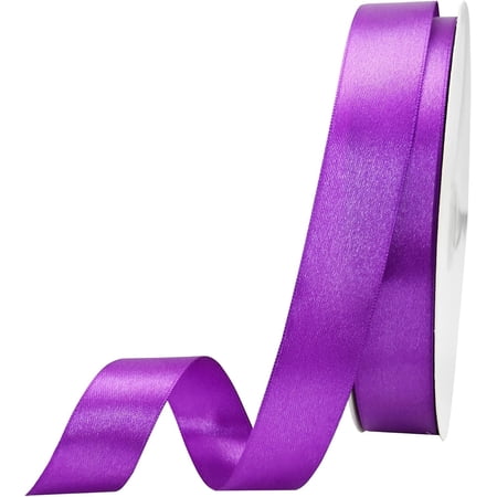 7/8 inch Wide 100 Yards Double Face Purple Satin Ribbon Fabric Ribbon for Gift Wrapping Weddings Decoration Bouquet Balloons Arts Craft Sewing Hair Bow Invitation