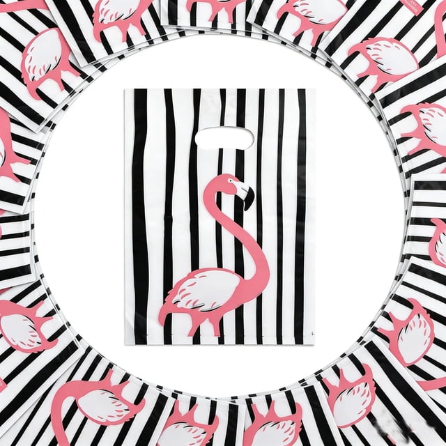 Bolsas de Regalo para Fiesta, Bolsas de Compra Boutique, Bolsa Regalo Cumpleaños, Bolsas de Plastico Reutilizables con Asa, para Venta Al por Menor, Tema de Flamenco