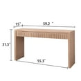thumbnail image 5 of Hassch 59.2" Modern Entryway Console Table with 4 Carved Drawers, Narrow Hallway Foyer in Natural Finish, Easy Assembly, 5 of 7