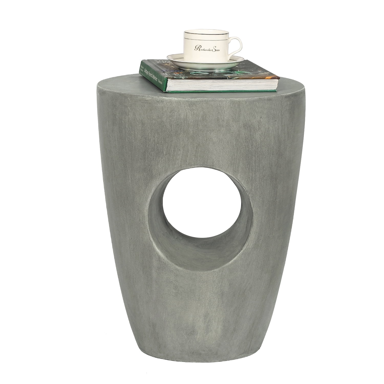 Joveco Concrete Side Tables,Patio Accent Table,Weatherproof Outdoor End