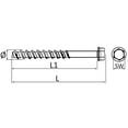 thumbnail image 5 of Set Of 10 Concrete Screws With Hexagonal Head With Base/collar 6x50 Mm - Direct Fixing Without Dowel - For 7.5 Mm Hex Key - In Steel - For Renovation, 5 of 5