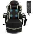 thumbnail image 4 of Goplus Massage Gaming Recliner Reclining Racing Chair Swivel Gray, 4 of 12