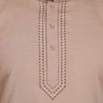 thumbnail image 4 of Cotton Men's Embroidered Short Kurta Shirt India Clothing (Brown,4XL), 4 of 5
