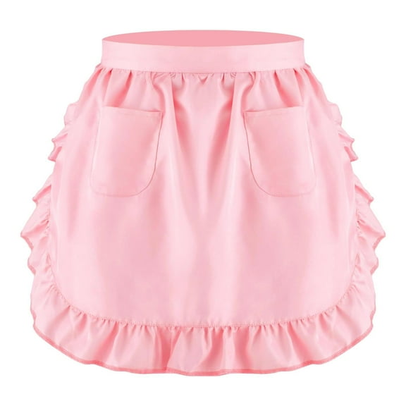 deevoka Waist Apron Lightweight Comfortable Half Apron for Flower Shop Baking Server Pink
