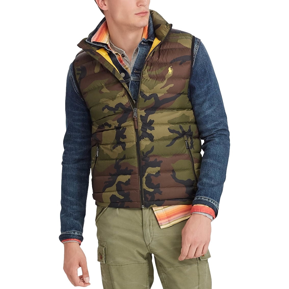 Polo Ralph Lauren Men's XL Camouflage Packable Down Vest Jacket New Nwt