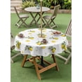 thumbnail image 4 of Outdoor Tablecloth with Umbrella Hole for Patio/Picnic/Party/Camping, Cute Lemon Summer Waterproof Table Cloth Round Cover Washable, Farmhouse Floral Botanical Leaves (Dia 54"), 4 of 8