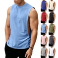 thumbnail image 2 of BRANROY Tank Tops Men Open Side Fitness - Mens Sleeveless Tee Shirts Sweat Proof, Sleeveless Undershirts for Men Loose Fit Training, Mens Tank Tops Summer Gym Wear,Royal Blue,L, 2 of 6