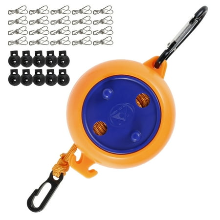

Fyeme Camping Washing Line 8 Meters Travel Clothesline Laundry Rope Line Retractable Outdoor Laundry Line with 10 Fixed Buckles and 20 Clothespins for Indoor Outdoor Travel