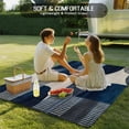thumbnail image 5 of Fsddascl Boho Navy Blue Outdoor Rug for Patio/Deck/Porch, Non-Slip Large Area Rug 4 x 6 Ft, Modern Geometric Abstract Art Indoor Outdoor Rugs Washable Area Rugs, Reversible Camping Rug Carpet Runner, 5 of 5