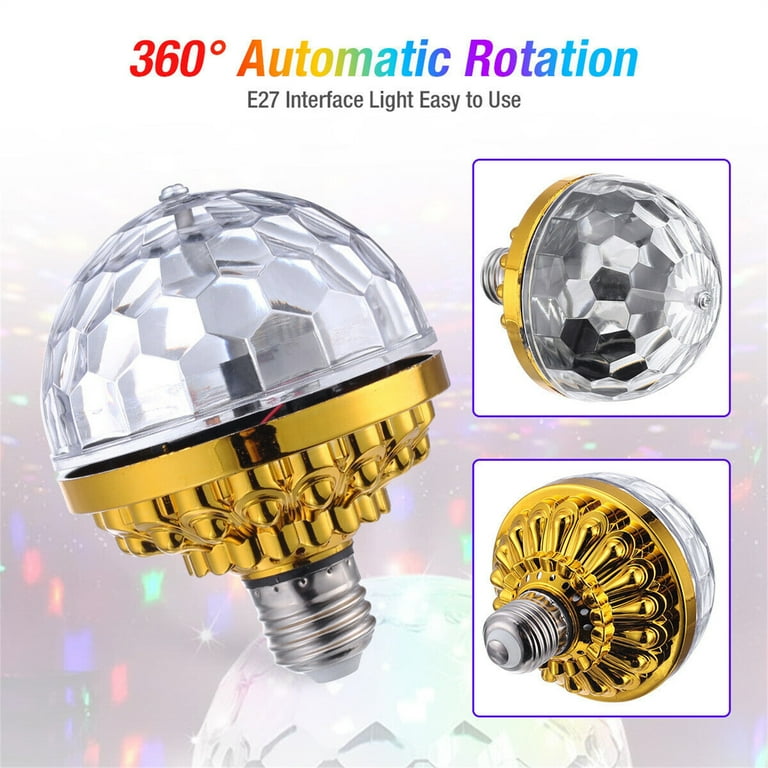 Colorful Magic Ball Lamps with Holder 360 Degrees Automatic Rotating Light  Bulb for House Disco Party - Walmart.com