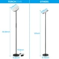 thumbnail image 3 of Leonlite Modern 4.53 in 1-Light Adjustable Height Floor Lamp, White, 3 of 7