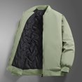 thumbnail image 5 of Maoxin Mens Tops Men's Casual Loose Fitting Workwear Long Sleeved Hooded Jacket Green XL, 5 of 6