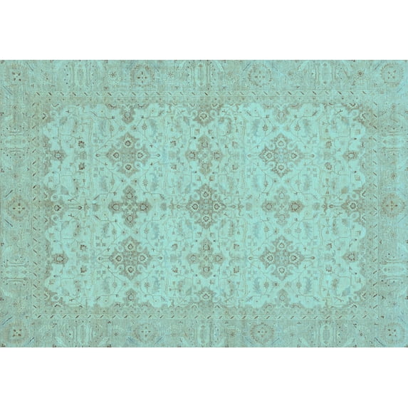 Ahgly Company Indoor Rectangle Abstract Light Blue Modern Area Rugs, 5' x 8'