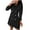 Black, variant on Womens Blazer Neck Ruffle Short Sleeve Bodycon Dress Stylish Professional Office Business Dress Pink XL